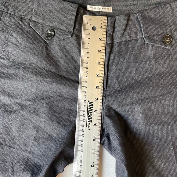 Dalia Collection Women Flared Dress Pants size 12 Petite Gray Mid Rise Stretch - Picture 6 of 10
